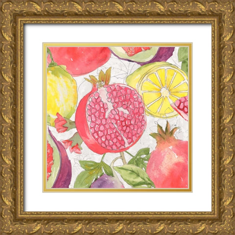 Fruit Medley II Gold Ornate Wood Framed Art Print with Double Matting by Mark, Leslie