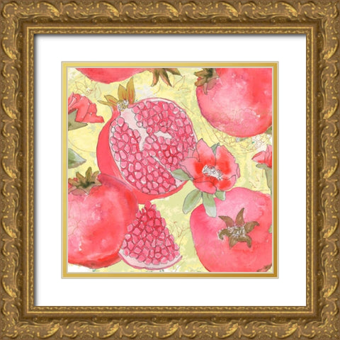 Pomegranate Medley II Gold Ornate Wood Framed Art Print with Double Matting by Mark, Leslie