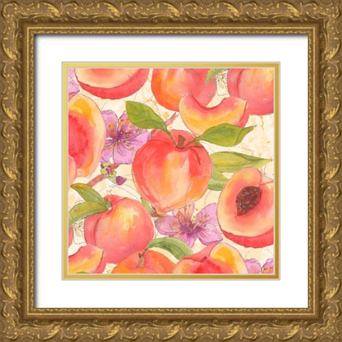 Peach Medley I Gold Ornate Wood Framed Art Print with Double Matting by Mark, Leslie