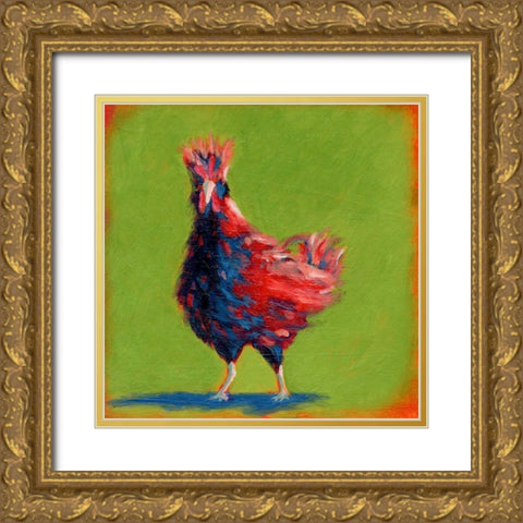 Proud Red I Gold Ornate Wood Framed Art Print with Double Matting by Young, Carol