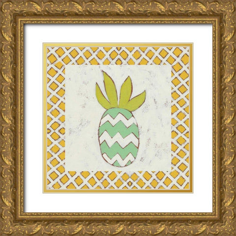 Pineapple Vacation III Gold Ornate Wood Framed Art Print with Double Matting by Zarris, Chariklia