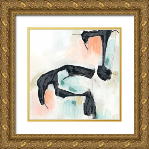Pastel Horizon II Gold Ornate Wood Framed Art Print with Double Matting by Vess, June Erica