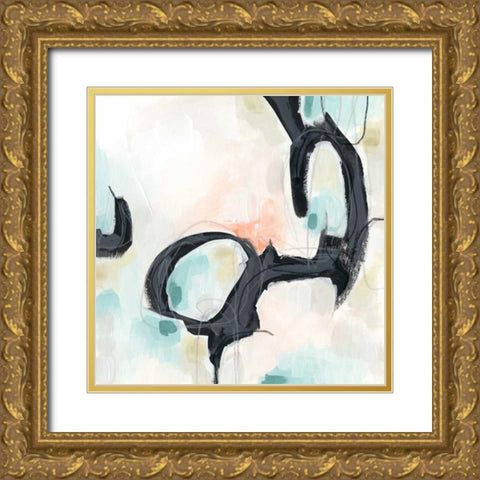 Pastel Horizon IV Gold Ornate Wood Framed Art Print with Double Matting by Vess, June Erica