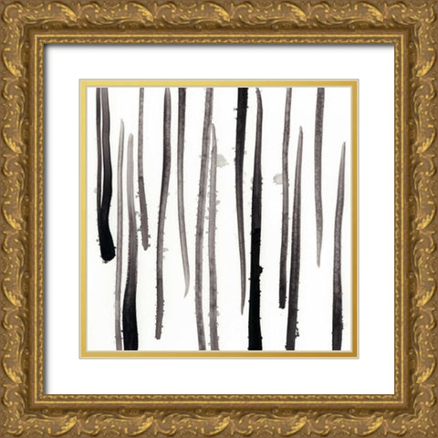 Monochrome Gestures V Gold Ornate Wood Framed Art Print with Double Matting by Vess, June Erica