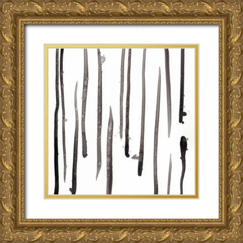 Monochrome Gestures IX Gold Ornate Wood Framed Art Print with Double Matting by Vess, June Erica