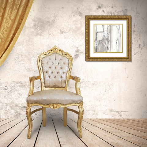 Abstract Logic I Gold Ornate Wood Framed Art Print with Double Matting by Vess, June Erica