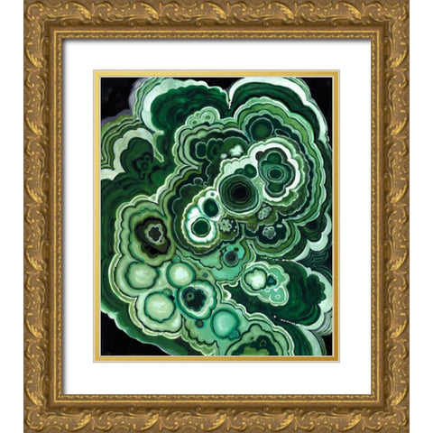 Malachite I Gold Ornate Wood Framed Art Print with Double Matting by McCavitt, Naomi