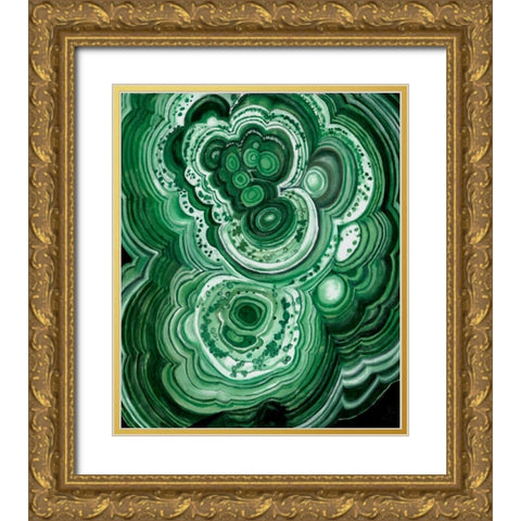 Malachite II Gold Ornate Wood Framed Art Print with Double Matting by McCavitt, Naomi