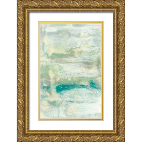 Serene Seafoam II Gold Ornate Wood Framed Art Print with Double Matting by Goldberger, Jennifer