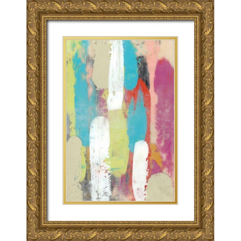 Swatch Layers I Gold Ornate Wood Framed Art Print with Double Matting by Goldberger, Jennifer