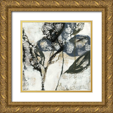 Crackled Stems I Gold Ornate Wood Framed Art Print with Double Matting by Goldberger, Jennifer