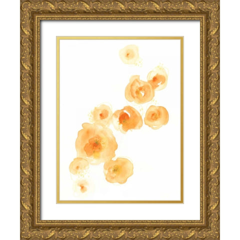 Falling Blossoms I Gold Ornate Wood Framed Art Print with Double Matting by Vess, June Erica