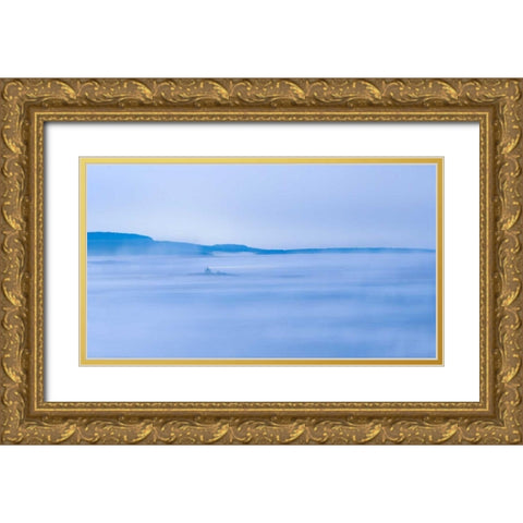 Scene on the Water I Gold Ornate Wood Framed Art Print with Double Matting by McLoughlin, James
