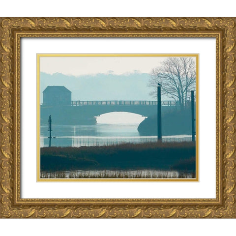 Scene on the Water IX Gold Ornate Wood Framed Art Print with Double Matting by McLoughlin, James