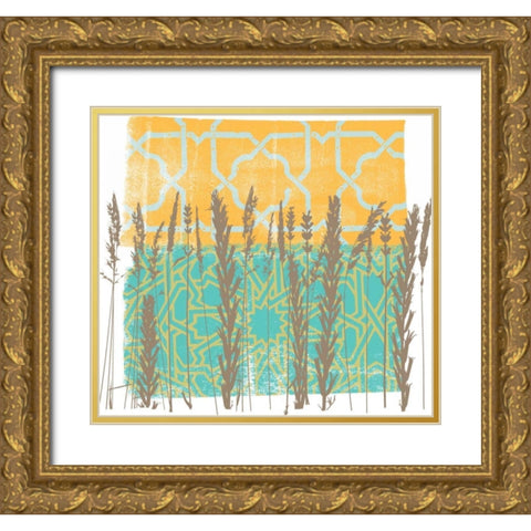 Along the Fence II Gold Ornate Wood Framed Art Print with Double Matting by Saunders, Alonzo