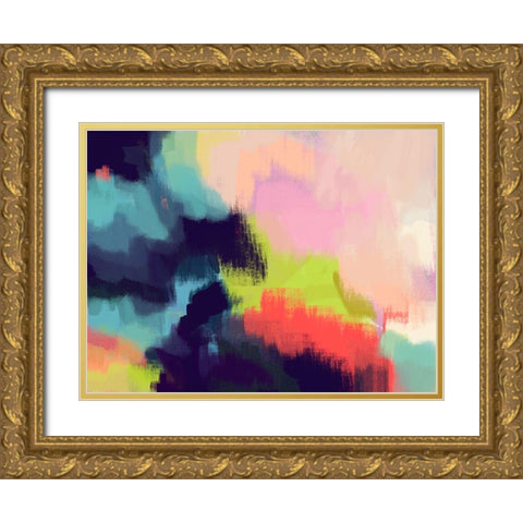 Spring Showers II Gold Ornate Wood Framed Art Print with Double Matting by Jerry, Alison