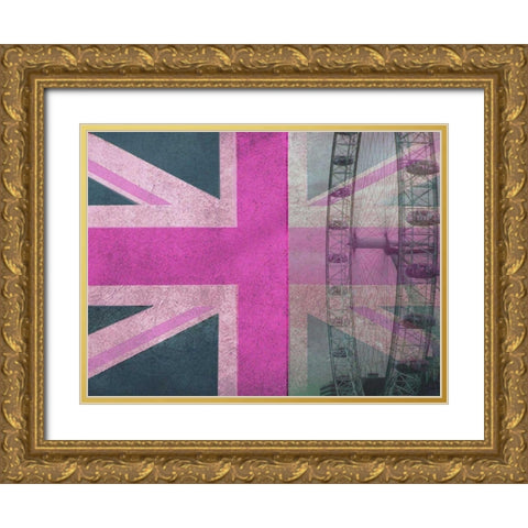 The London Eye Gold Ornate Wood Framed Art Print with Double Matting by Jerry, Alison