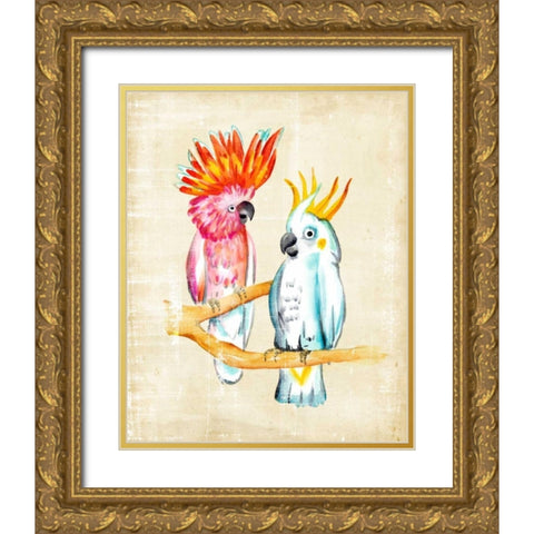 Fanciful Birds IV Gold Ornate Wood Framed Art Print with Double Matting by Zarris, Chariklia