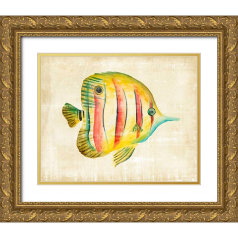 Aquarium Fish III Gold Ornate Wood Framed Art Print with Double Matting by Zarris, Chariklia