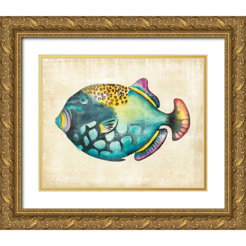 Aquarium Fish IV Gold Ornate Wood Framed Art Print with Double Matting by Zarris, Chariklia