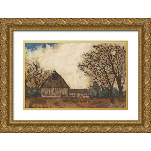 Erstwhile Barn I Gold Ornate Wood Framed Art Print with Double Matting by Meagher, Megan