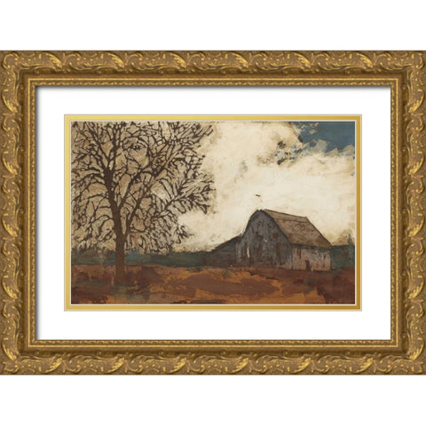 Erstwhile Barn II Gold Ornate Wood Framed Art Print with Double Matting by Meagher, Megan