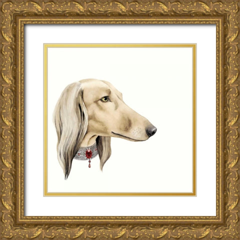 Haute Hounds IV Gold Ornate Wood Framed Art Print with Double Matting by Popp, Grace