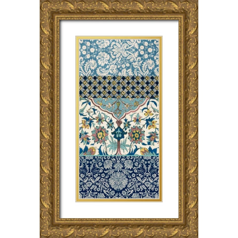 Bohemian Tapestry IV Gold Ornate Wood Framed Art Print with Double Matting by Vision Studio