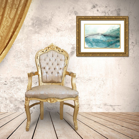 Hydro V Gold Ornate Wood Framed Art Print with Double Matting by Vess, June Erica
