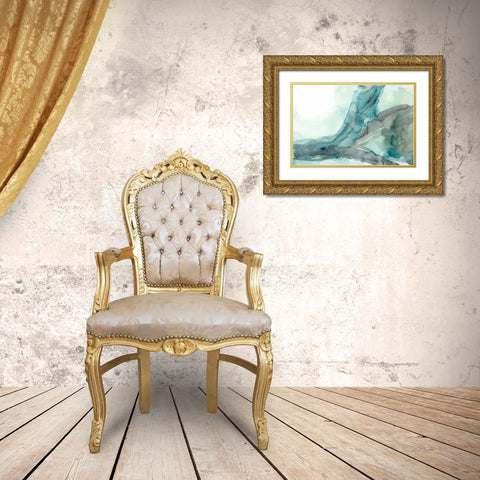 Hydro VI Gold Ornate Wood Framed Art Print with Double Matting by Vess, June Erica