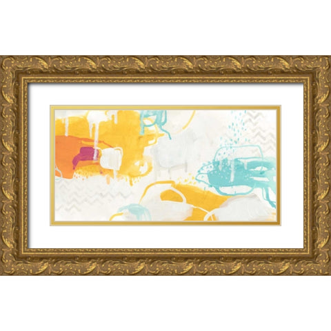 Playful Color I Gold Ornate Wood Framed Art Print with Double Matting by Vess, June Erica
