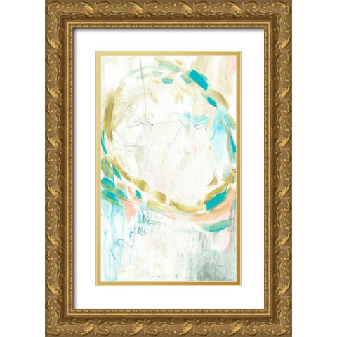 Pastel Movement II Gold Ornate Wood Framed Art Print with Double Matting by Goldberger, Jennifer