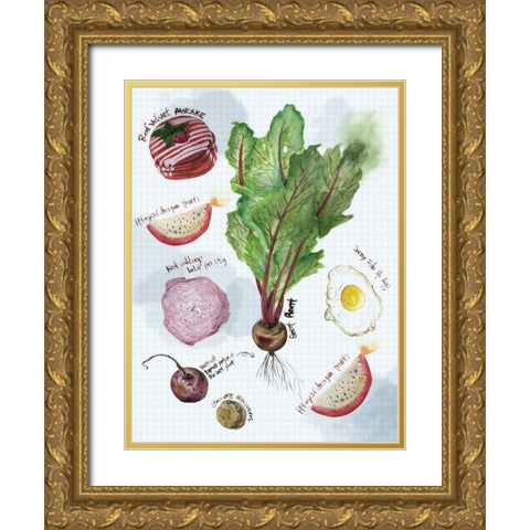 Food Sketches II Gold Ornate Wood Framed Art Print with Double Matting by Wang, Melissa