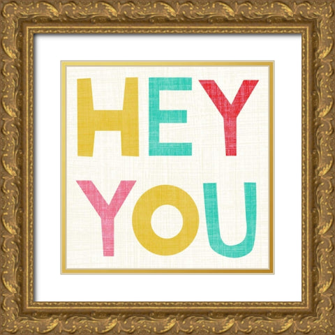 Hi You II Gold Ornate Wood Framed Art Print with Double Matting by Zarris, Chariklia