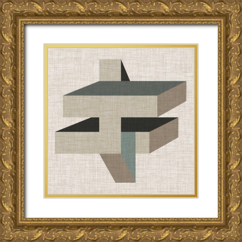 Geometric Perspective II Gold Ornate Wood Framed Art Print with Double Matting by Vess, June Erica