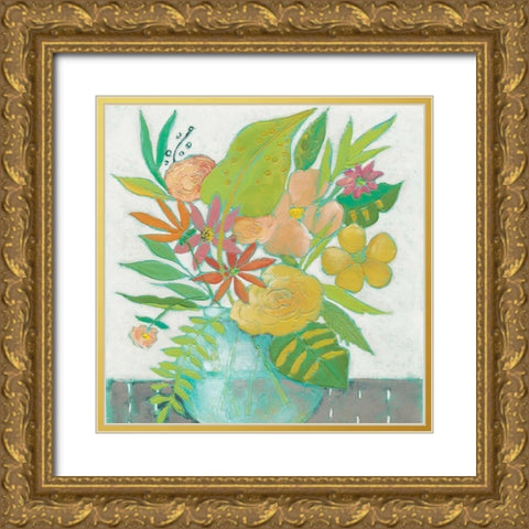 Homestead Floral II Gold Ornate Wood Framed Art Print with Double Matting by Zarris, Chariklia