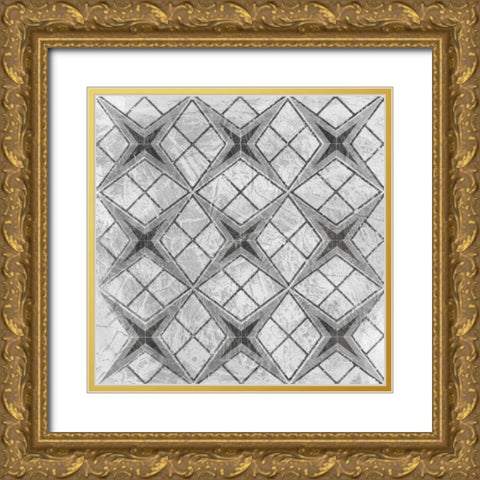 Boho Luxe Tile III Gold Ornate Wood Framed Art Print with Double Matting by Vess, June Erica