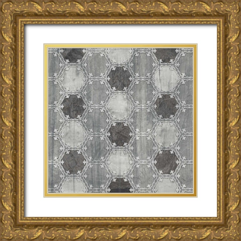 Boho Luxe Tile IV Gold Ornate Wood Framed Art Print with Double Matting by Vess, June Erica