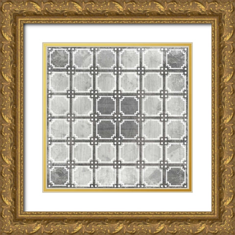 Boho Luxe Tile VI Gold Ornate Wood Framed Art Print with Double Matting by Vess, June Erica