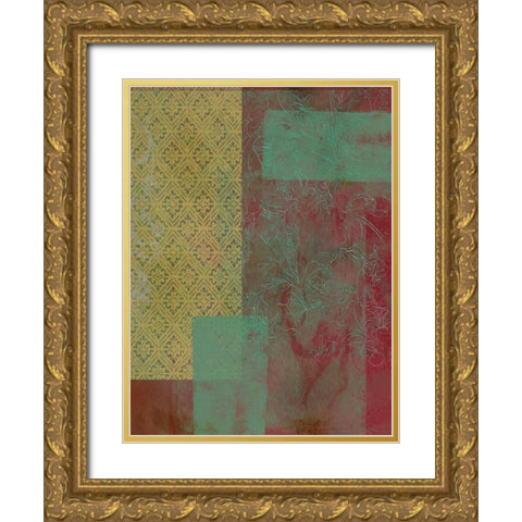 Brocade Tapestry I Gold Ornate Wood Framed Art Print with Double Matting by McCavitt, Naomi