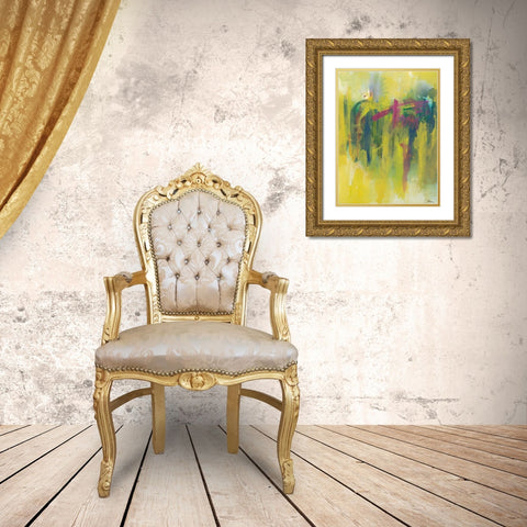 Happy Days II Gold Ornate Wood Framed Art Print with Double Matting by Combs, Joyce