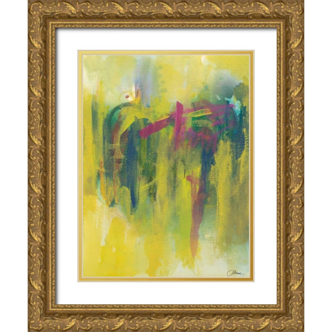 Happy Days II Gold Ornate Wood Framed Art Print with Double Matting by Combs, Joyce