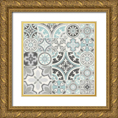 Suzanni Tile II Gold Ornate Wood Framed Art Print with Double Matting by Kappa, Diane