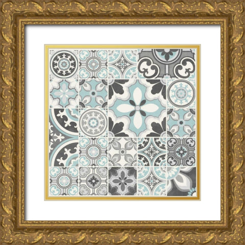 Suzanni Tile III Gold Ornate Wood Framed Art Print with Double Matting by Kappa, Diane