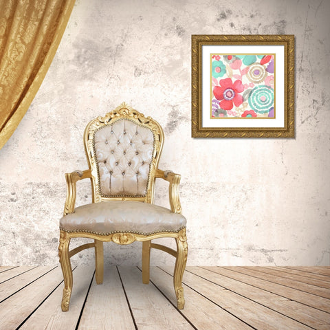 Ocean Shores Floral II Gold Ornate Wood Framed Art Print with Double Matting by Kappa, Diane