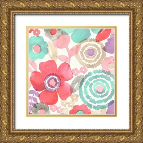 Ocean Shores Floral II Gold Ornate Wood Framed Art Print with Double Matting by Kappa, Diane