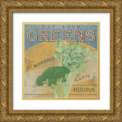 Farm Stand IV Gold Ornate Wood Framed Art Print with Double Matting by Vess, June Erica
