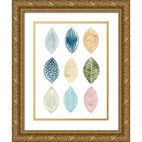 Patterned Leaves I Gold Ornate Wood Framed Art Print with Double Matting by Popp, Grace