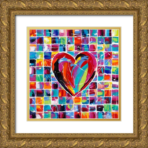 Hearts of a Different Color II Gold Ornate Wood Framed Art Print with Double Matting by Vitaletti, Carolee