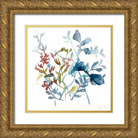 Bloom Array II Gold Ornate Wood Framed Art Print with Double Matting by Goldberger, Jennifer